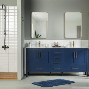 Ashley 72" Blue Double Bowls Bathroom Cabinet