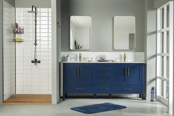 Ashley 72" Blue Double Bowls Bathroom Cabinet