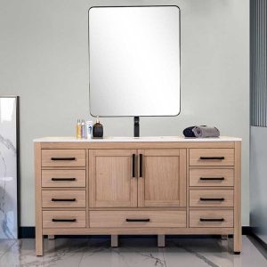 Ashley 60" Natural Single Bowl Bathroom Vanity
