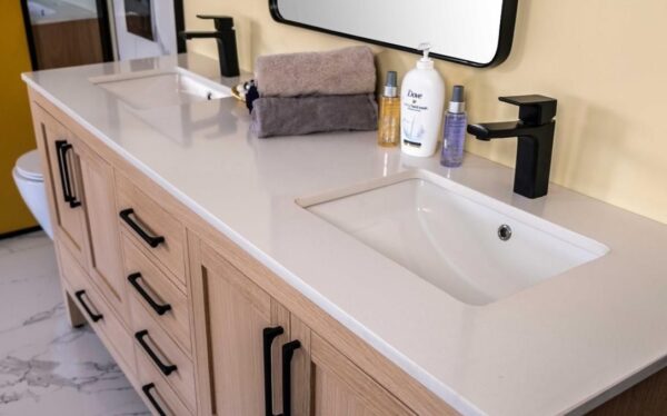 Ashley 72" Natural Oak Double Bowls Bathroom Vanity