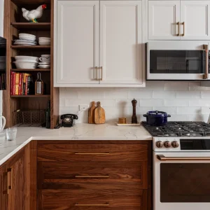 Two-Tone White & Wood Cabinets