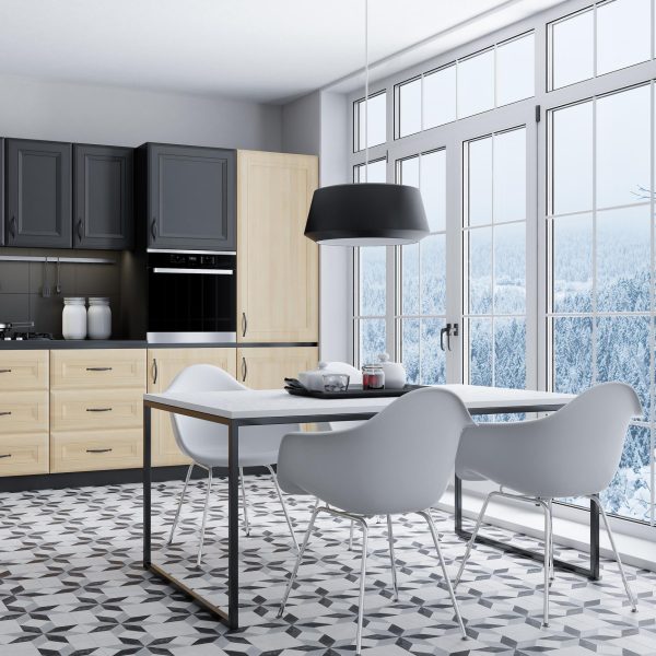 Two-Tone White & Wood Cabinets