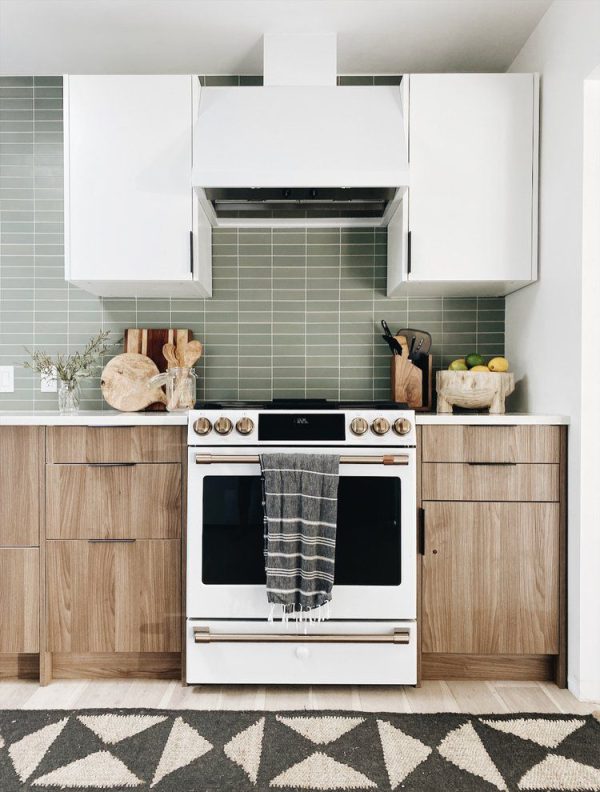 Two-Tone White & Wood Cabinets