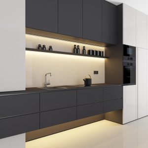 Matte Black Contemporary Cabinets