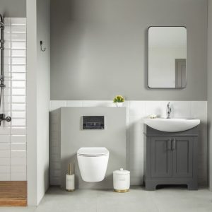 Luna 26" Pepper Bathroom Vanity with Integrated Porcelain Top