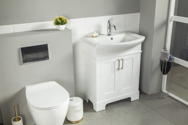 Luna 26″ White Bathroom Vanity with Integrated Porcelain Top