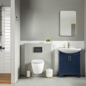 Luna 26" Blue Bathroom Vanity with Integrated Porcelain Top