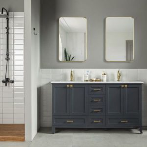 Paloma 60" Dark Gray Double Bowls Bathroom Vanity