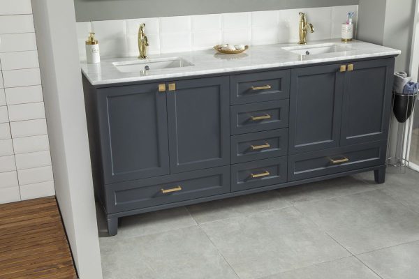 Paloma 72" Dark Gray Double Bowls Bathroom Vanity