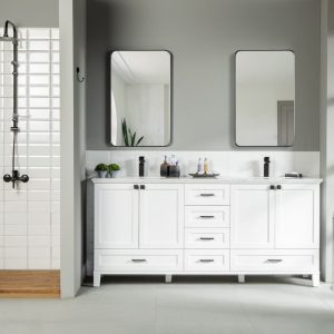 Paloma 72" White Double Bowls Bathroom Vanity