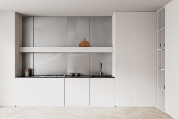 Matte White Minimalist Cabinets